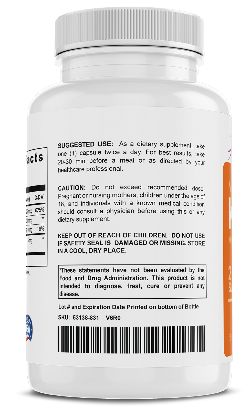 Primeage Vitamin K2 + D3 200mg+ per serving – 2 in 1 Support – 60 Capsules